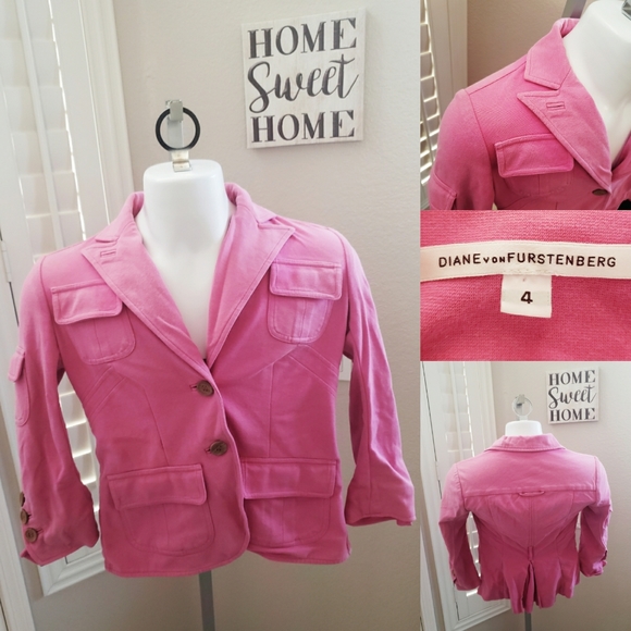 Diane Von Furstenberg Jackets & Blazers - Diane von Furstenberg Pink Safari Teddy Blazer 4